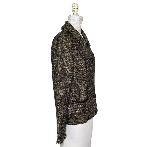 Alpaca Allure Hand Loomed Alpaca Blend Blazer with Fringe Women Medium - Picture 5 of 12